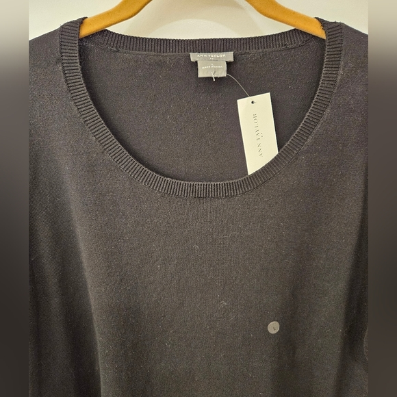 NWT - Silk Blend Ann Taylor Black Sweater - Size L - Picture 2 of 8